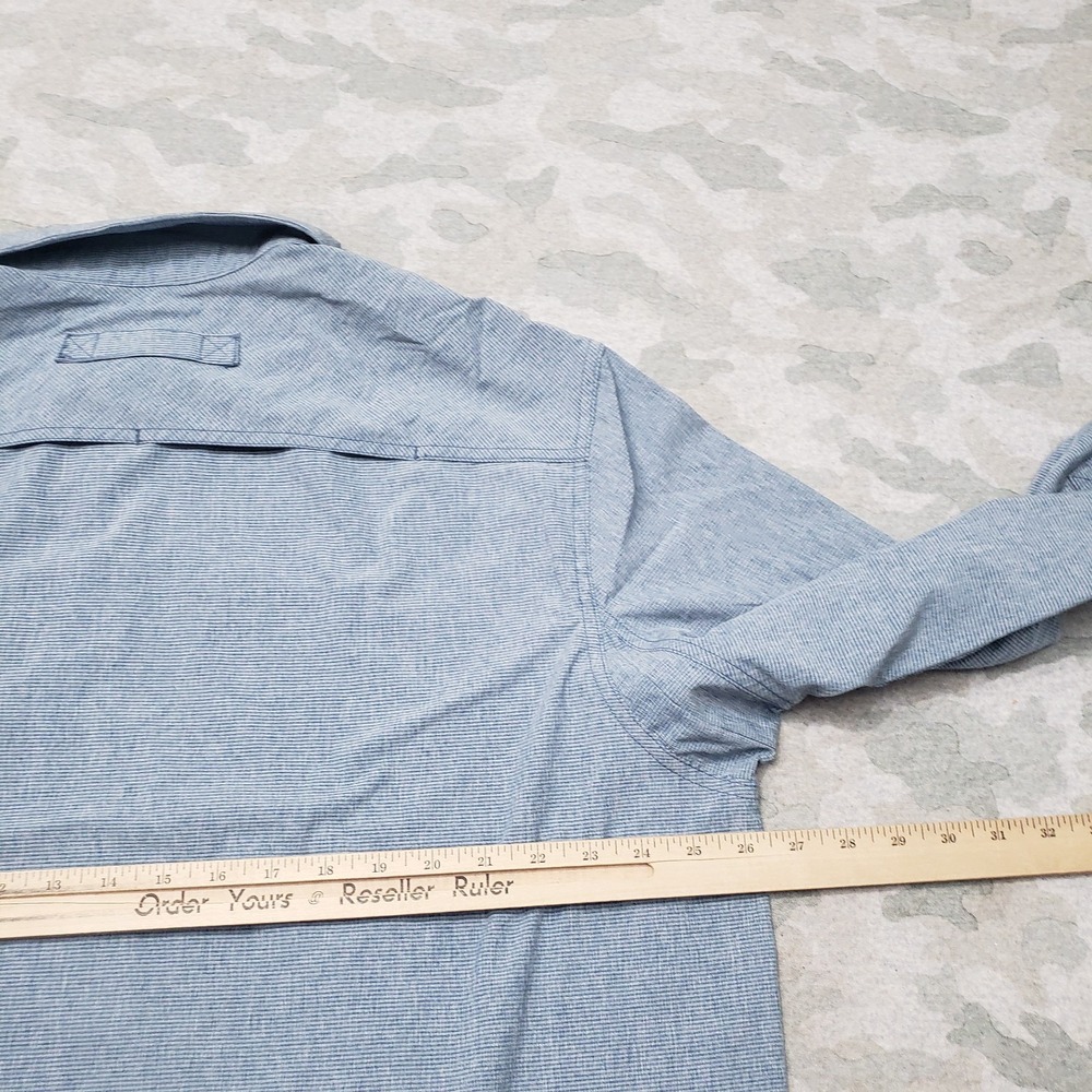 Duluth Trading Co Shirt Mens XL Blue Pockets Long Sleeve Button-Up - Picture 7 of 9
